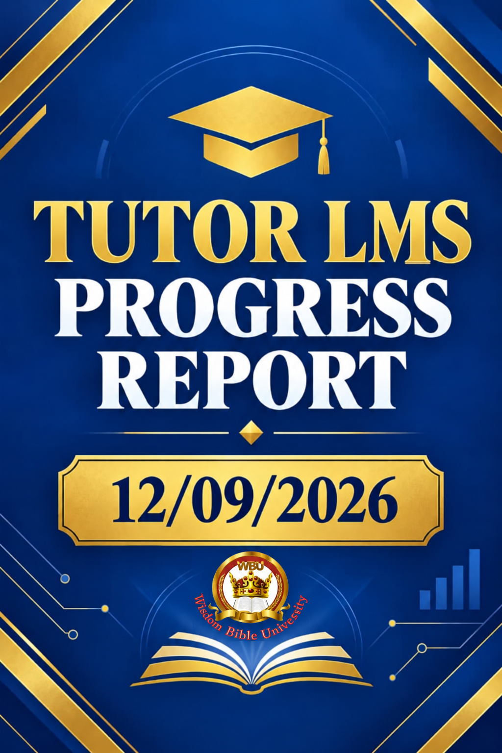 Tutor LMS progress report with WBU logo