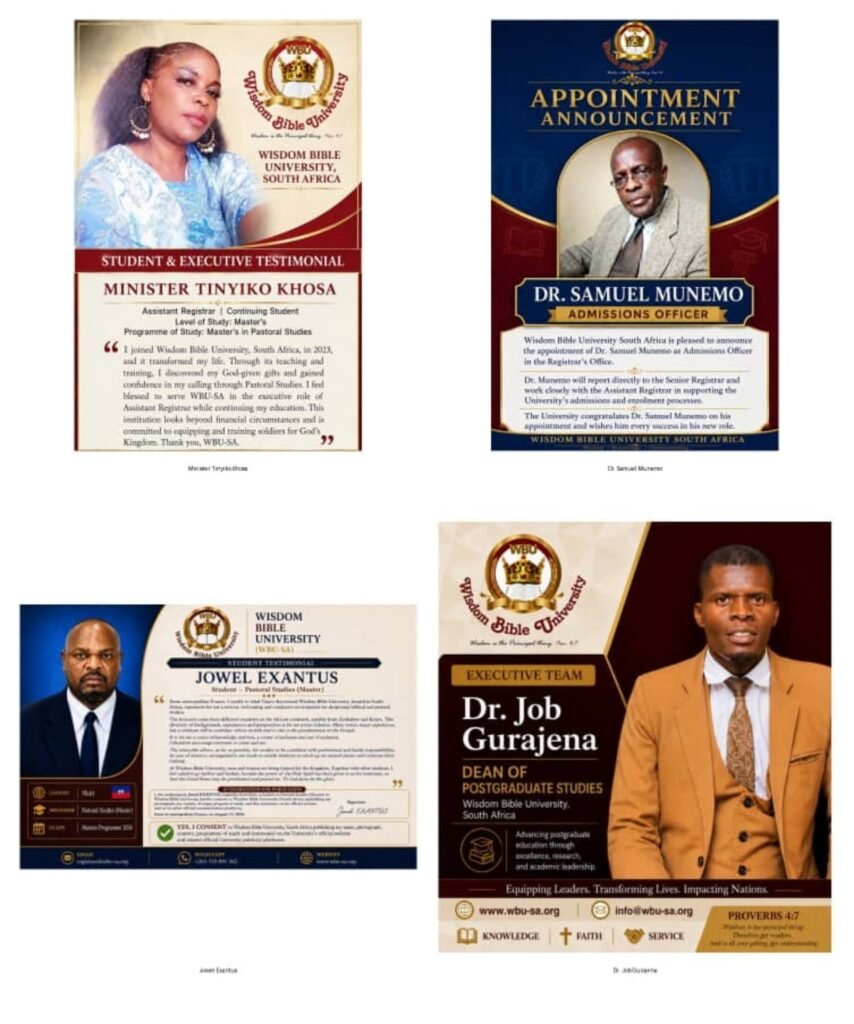 First Tutor LMS Training Programme cohort at Wisdom Bible University South Africa in 2026